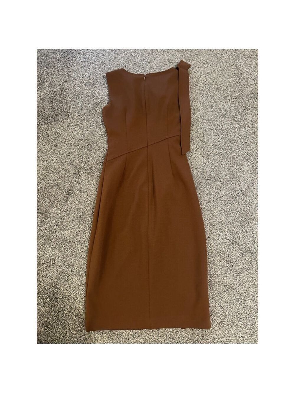 Calvin Klein Brown Bow Shoulder Midi Dress Size 2 - Picture 8 of 13